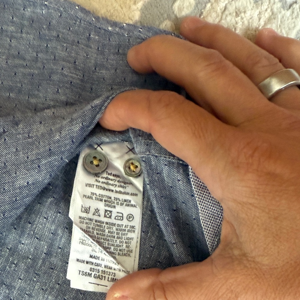 Ted Baker Gray/blue Casual Button-Down Shirt - Picture 6 of 7
